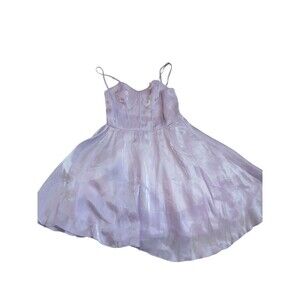 Cider Lavender Tie-Dye Mini Dress XS|Flowy Summer Dress|Spaghetti Strap A-Line